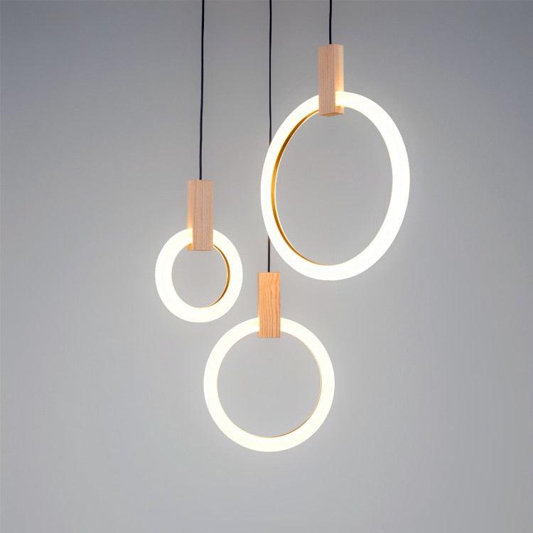 Wooden Acrylic Ring Chandelier - Galastellar