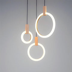 Wooden Acrylic Ring Chandelier - Galastellar