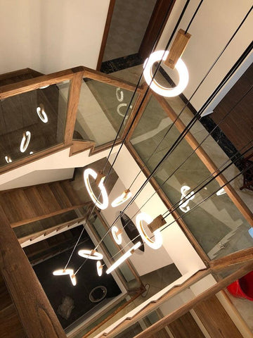 Wooden Acrylic Ring Chandelier - Galastellar Wooden Acrylic Ring Chandelier - Galastellar