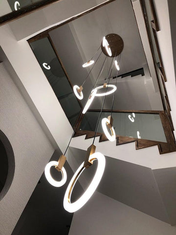 Wooden Acrylic Ring Chandelier - Galastellar Wooden Acrylic Ring Chandelier - Galastellar