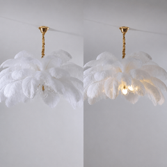Aludra Layered Feather Chandelier