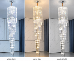 Mensae Spiral Crystal Column Chandelier