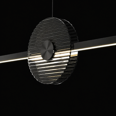Kaus Ribbed Disc Bar Pendant Lamp