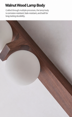 Alphard Walnut Twin Globe Wall Lamp
