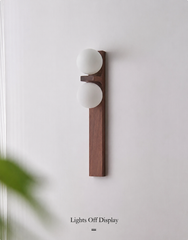 Alphard Walnut Twin Globe Wall Lamp