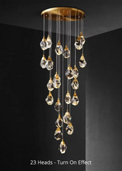 Acrux Faceted Crystal Cascade Chandelier