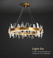 Nusakan Crossed Crystal Rod Chandelier
