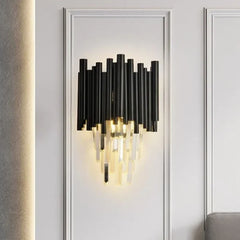Mensae Black Tube Crystal Chandelier
