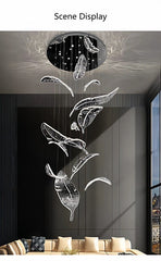 Merope Crystal Leaf Chandelier