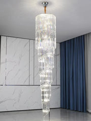 Mensae Spiral Crystal Column Chandelier