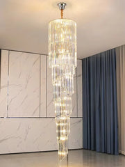 Mensae Spiral Crystal Column Chandelier