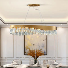 Nahn Oval Crystal Drop Band Chandelier