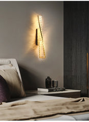 Adhafera Twisted Crystal Bar Wall Lamp