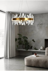 Nusakan Crossed Crystal Rod Chandelier