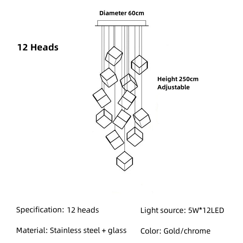 Acamar Glass Cube Chandelier