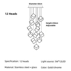 Acamar Glass Cube Chandelier