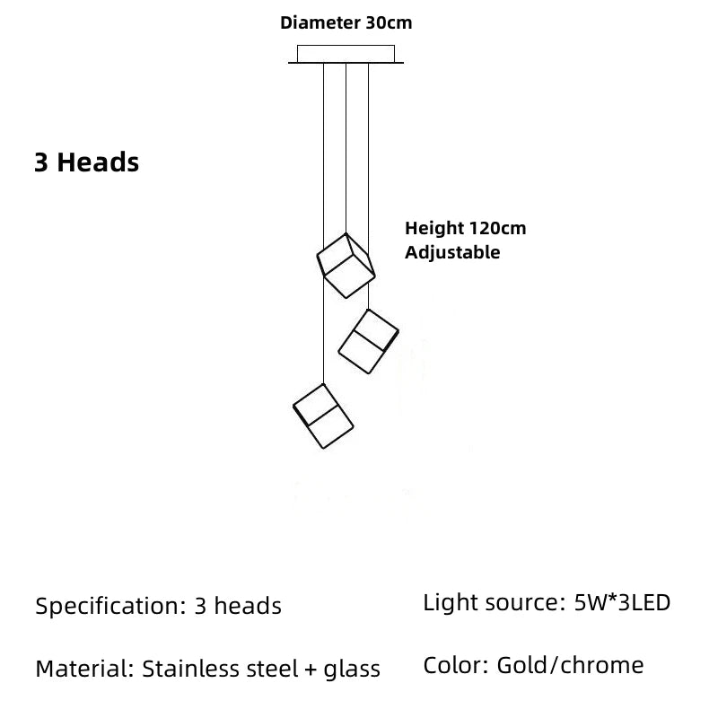 Acamar Glass Cube Chandelier