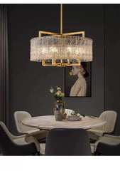 Ain Framed Textured Glass Chandelier