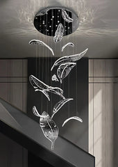 Merope Crystal Leaf Chandelier
