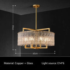 Ain Framed Textured Glass Chandelier