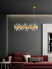 Nusakan Crossed Crystal Rod Chandelier