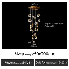 Acrux Faceted Crystal Cascade Chandelier