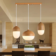Achird Wood Cap Globe Pendant Lamp