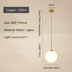 Adhara Frosted Globe Pendant Lamp