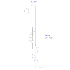 Girtab Globe Rod Staircase Chandelier