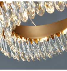 Nahn Oval Crystal Drop Band Chandelier