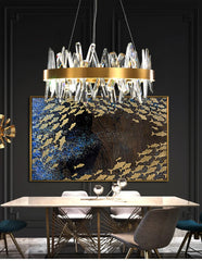 Nusakan Crossed Crystal Rod Chandelier