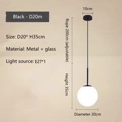 Adhara Frosted Globe Pendant Lamp