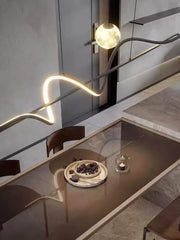 Albaldah Wave Bar Globe Pendant Lamp