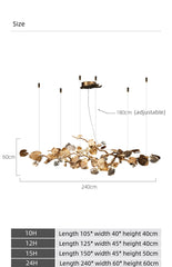 Merope Copper Glass Leaf Chandelier
