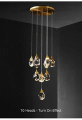Acrux Faceted Crystal Cascade Chandelier