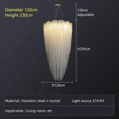 Alruba Beaded Crystal Bowl Chandelier