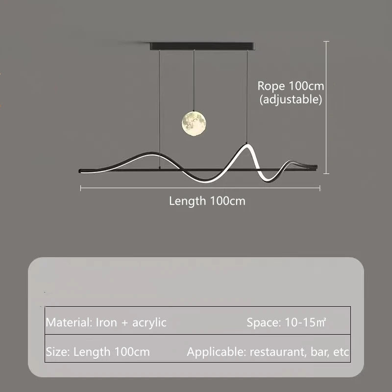 Albaldah Wave Bar Globe Pendant Lamp