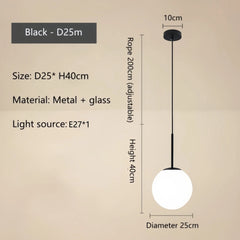 Adhara Frosted Globe Pendant Lamp