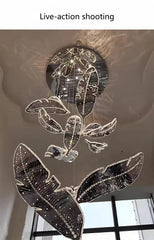 Merope Crystal Leaf Chandelier