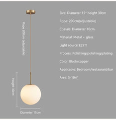 Adhara Frosted Globe Pendant Lamp
