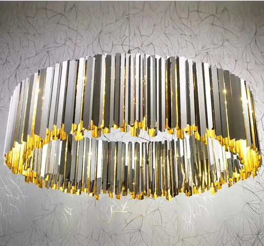 Mensae Ribbed Metal Chandelier