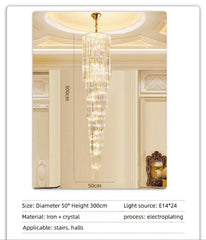 Mensae Spiral Crystal Column Chandelier