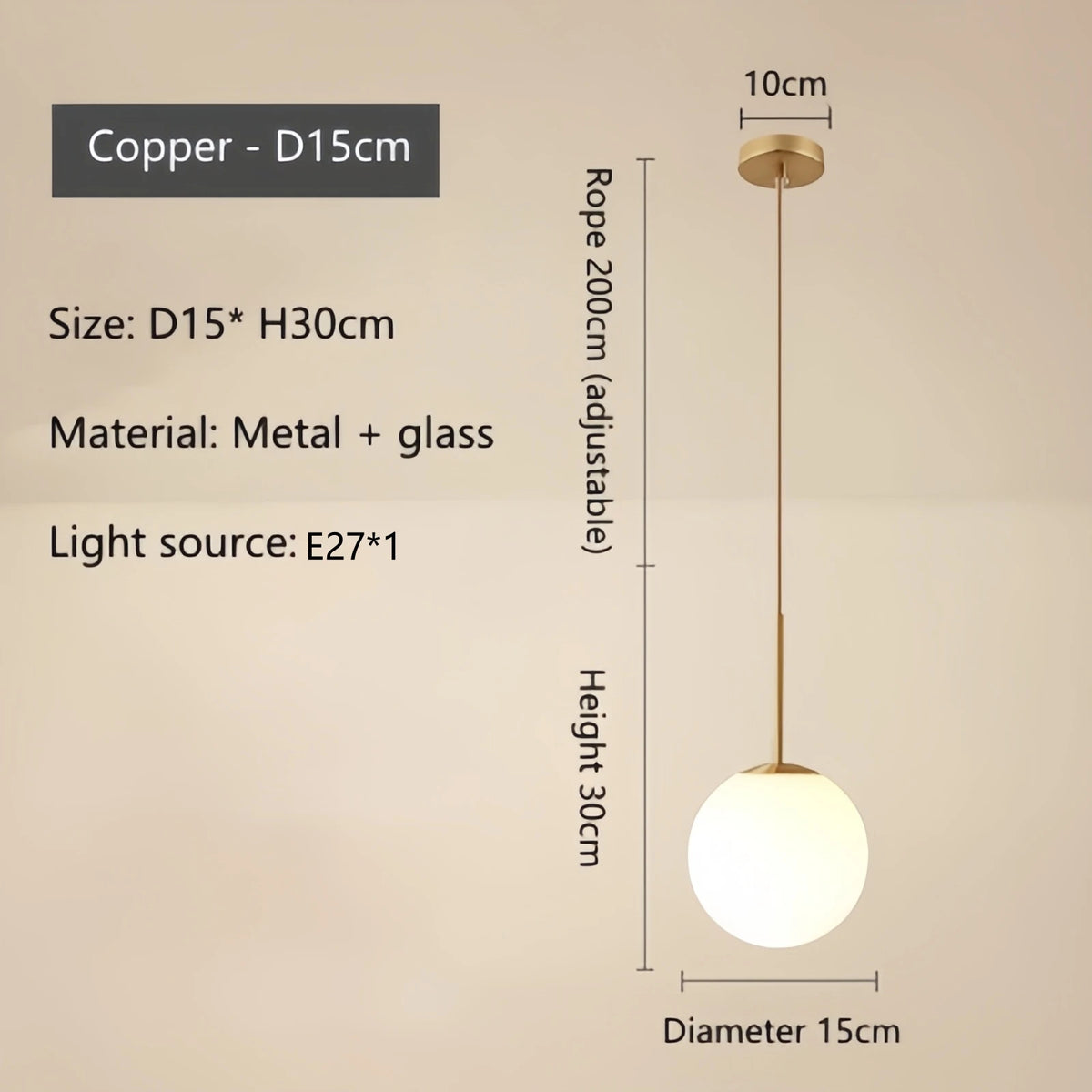 Adhara Frosted Globe Pendant Lamp