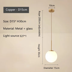 Adhara Frosted Globe Pendant Lamp