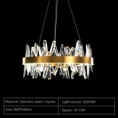 Nusakan Crossed Crystal Rod Chandelier
