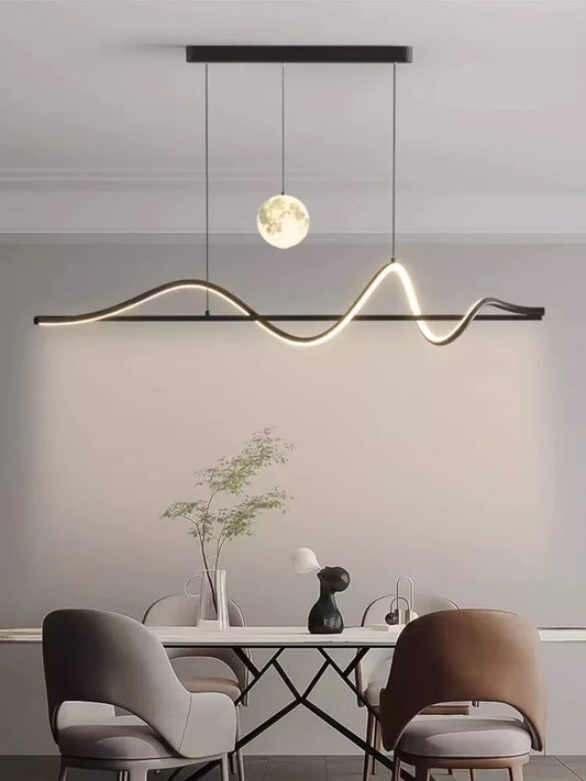 Albaldah Wave Bar Globe Pendant Lamp
