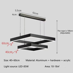 Schedar Layered Square Chandelier