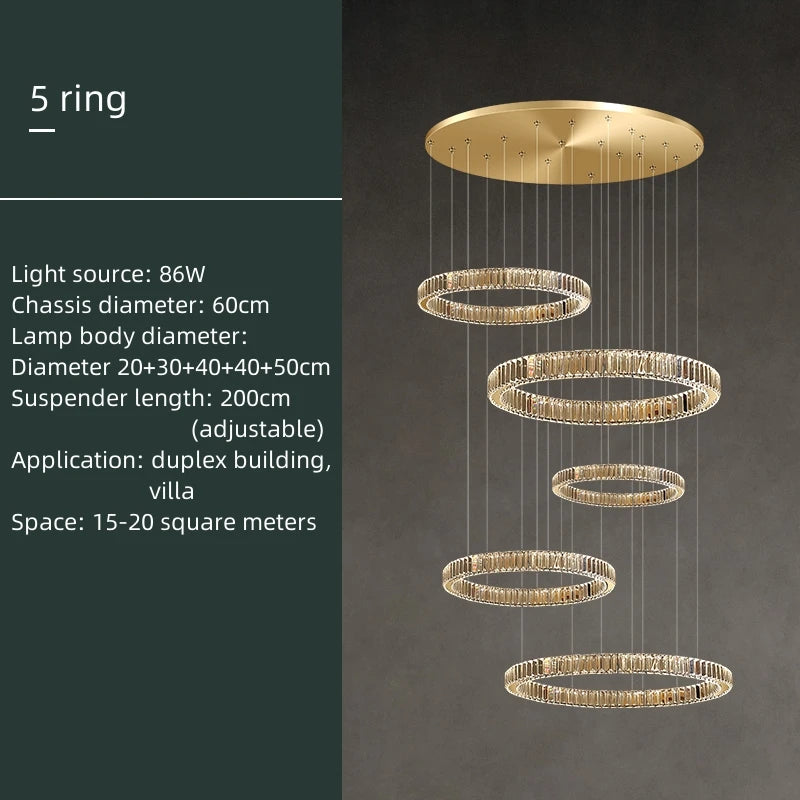 Alnair Tiered Crystal Ring Chandelier