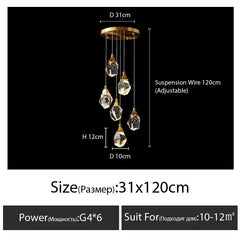 Acrux Faceted Crystal Cascade Chandelier
