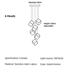 Acamar Glass Cube Chandelier